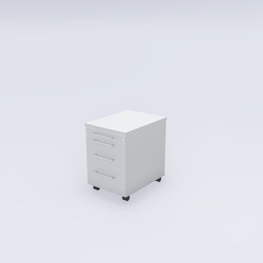 Rollcontainer | Farbe Korpus weiss | Farbe Platte weiss