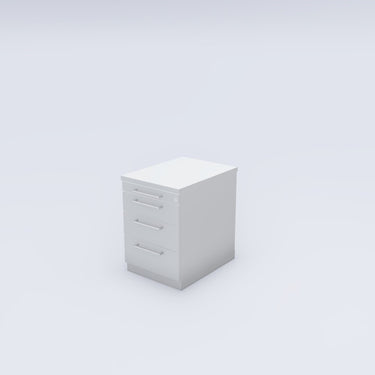 Standcontainer MOVE abschließbar, mit Sockel, 43 × 60 × 57 cm, Platte Weiß, Korpus Weiß