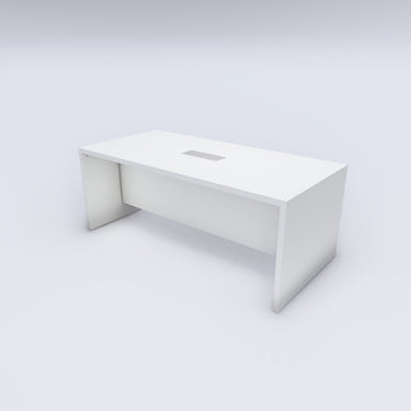 Konferenztisch EXEC1 90×190 cm in Weiß – Frontansicht, Made in Germany