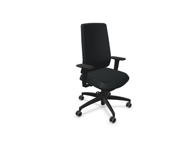 Bürostuhl COMFORT von Dauphin – Detailansicht Rückenlehne und Synchronmechanik
