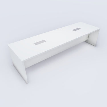 Konferenztisch EXEC1 90×300 cm in Weiß – Detailansicht, Made in Germany